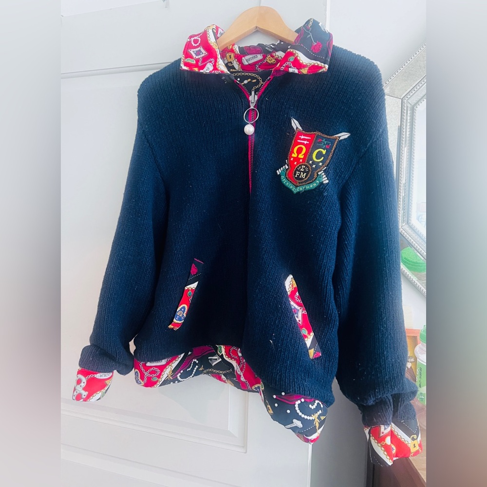 Opening Ceremony Collegiate Sorority Print Reversible Jacket